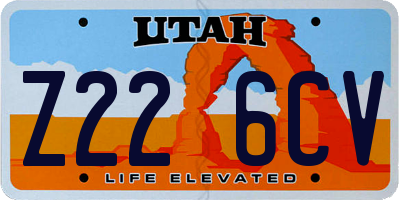 UT license plate Z226CV
