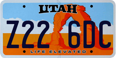UT license plate Z226DC