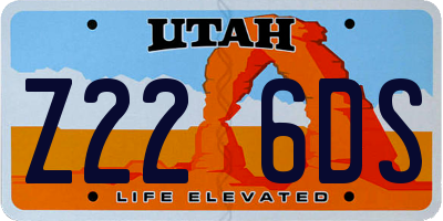 UT license plate Z226DS