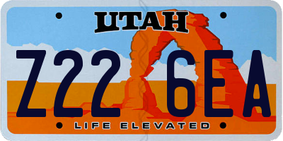 UT license plate Z226EA