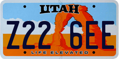 UT license plate Z226EE