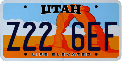 UT license plate Z226EF