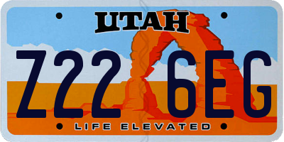 UT license plate Z226EG