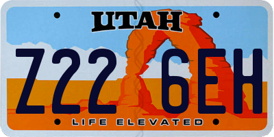 UT license plate Z226EH