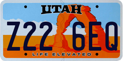 UT license plate Z226EQ