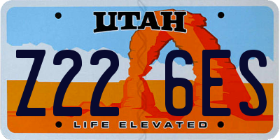 UT license plate Z226ES