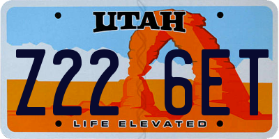 UT license plate Z226ET