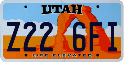 UT license plate Z226FI