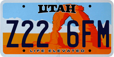 UT license plate Z226FM
