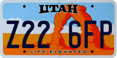 UT license plate Z226FP