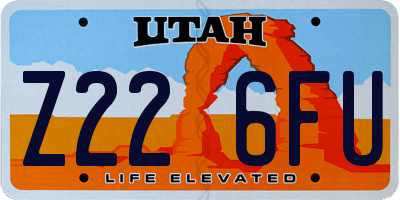 UT license plate Z226FU