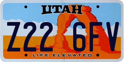 UT license plate Z226FV