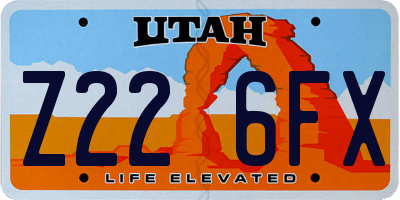 UT license plate Z226FX