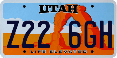 UT license plate Z226GH
