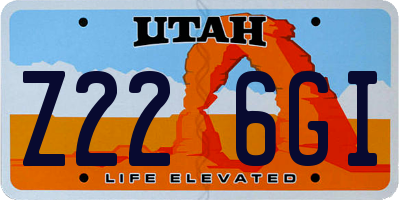 UT license plate Z226GI
