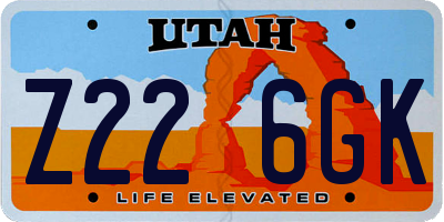 UT license plate Z226GK