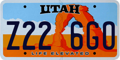 UT license plate Z226GO
