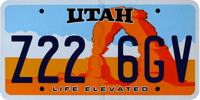UT license plate Z226GV