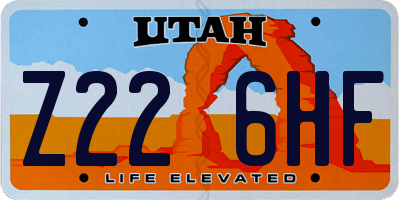 UT license plate Z226HF