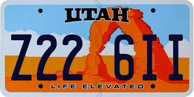 UT license plate Z226II