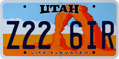 UT license plate Z226IR