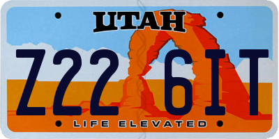 UT license plate Z226IT