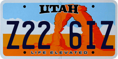 UT license plate Z226IZ