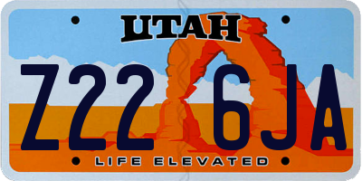 UT license plate Z226JA