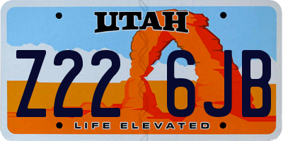UT license plate Z226JB