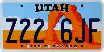 UT license plate Z226JF