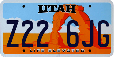 UT license plate Z226JG