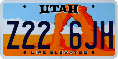 UT license plate Z226JH