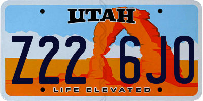 UT license plate Z226JO