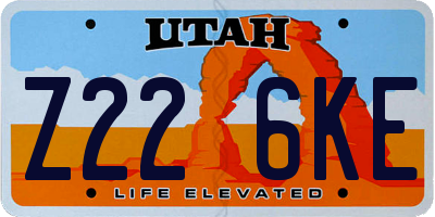 UT license plate Z226KE