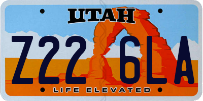 UT license plate Z226LA
