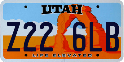 UT license plate Z226LB