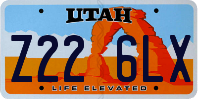 UT license plate Z226LX