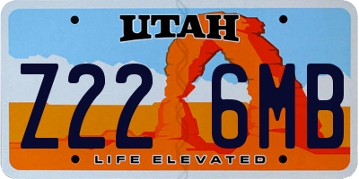 UT license plate Z226MB