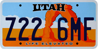 UT license plate Z226MF