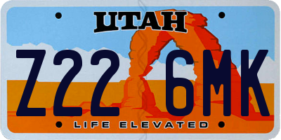 UT license plate Z226MK