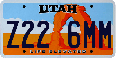 UT license plate Z226MM