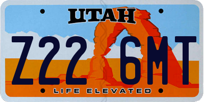 UT license plate Z226MT