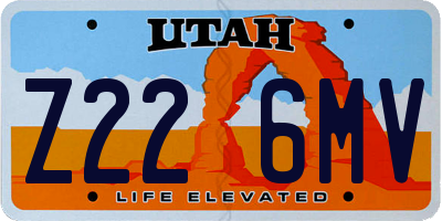 UT license plate Z226MV