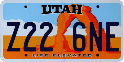 UT license plate Z226NE