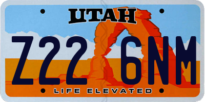 UT license plate Z226NM