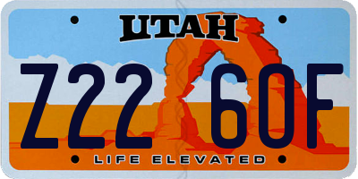 UT license plate Z226OF