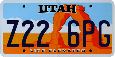 UT license plate Z226PG