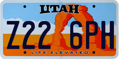 UT license plate Z226PH