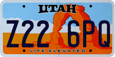 UT license plate Z226PQ