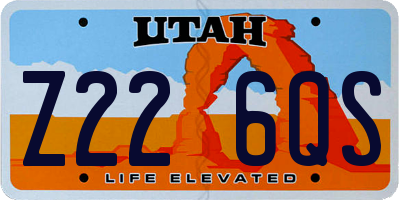 UT license plate Z226QS